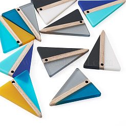 10Pcs 5 Colors Resin & Wood Pendants&nbsp;RESI-TA0004-52