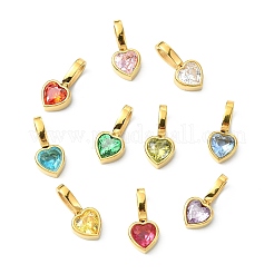 12Pcs 12 Colors Ion Plating(IP) 304 Stainless Steel Rhinestone Pendants&nbsp;STAS-CJ0002-97