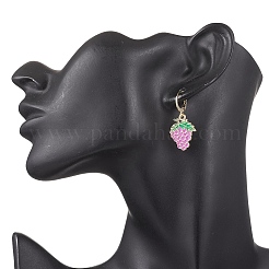9 Pairs 9 Styles Alloy Enamel Banana Strawberry Grapes Fruit Dangle Leverback Earrings&nbsp;EJEW-JE06557