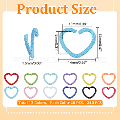 240Pcs 12 Color Baking Paint Iron Linking Rings&nbsp;IFIN-PH0005-17