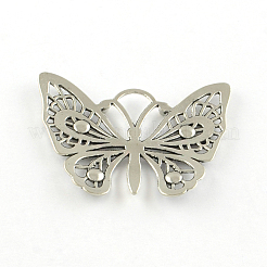 Butterfly Tibetan Style Alloy Pendant Rhinestone Settings&nbsp;TIBEP-S293-058AS-LF