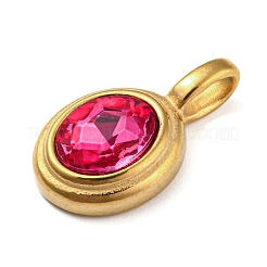 Golden Plated 304 Stainless Steel Rhinestone Pendants&nbsp;STAS-Q253-01G-02