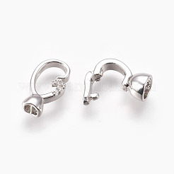 Brass Micro Pave Cubic Zirconia Fold Over Clasps&nbsp;KK-P164-08P