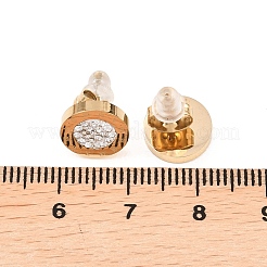Flat Round 304 Stainless Steel Stud Earrings&nbsp;EJEW-H175-02G-01