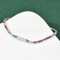 925 Sterling Silver Micro Pave Cubic Zirconia Tennis Bracelets for Women&nbsp;BJEW-C117-01A-P01