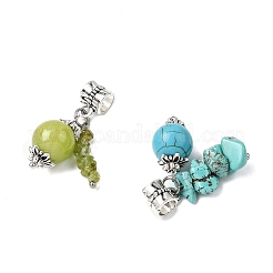 16Pcs 8 Styles Natural & Synthetic Mixed Gemstone European Dangle Charms&nbsp;PALLOY-FH00069