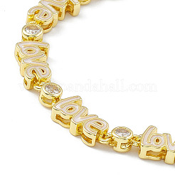 Brass Micro Pave Cubic Zirconia Chain Bracelets&nbsp;BJEW-P288-08G