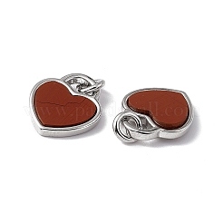 Natural Mixed Stone Heart Charms&nbsp;G-G977-05P