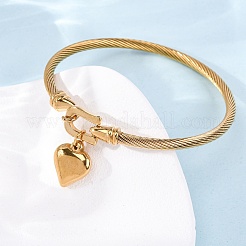 304 Stainless Steel Charm Bangles&nbsp;BJEW-K280-03G
