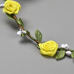 Polyester Artificial Rose Garland Headbands Hair Vine&nbsp;AJEW-WH20019-03E