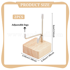 Square Wooden Crystal Rock Display Easels with Iron Holder&nbsp;ODIS-WH0038-28A-P
