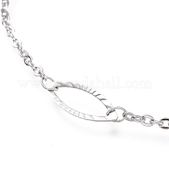 Tarnish Resistant 304 Stainless Steel Cable Chain Anklets&nbsp;AJEW-M026-11P