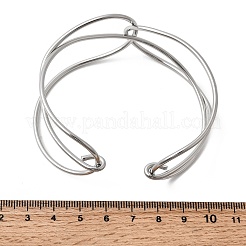 304 Stainless Steel Cuff Bangles for Women&nbsp;BJEW-Z150-01P-03