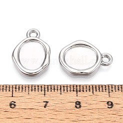 304 Stainless Steel Pendant Cabochon Settings&nbsp;STAS-T067-11P