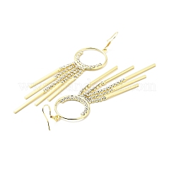 Crystal Rhinestone Ring with Tassel Dangle Earrings with 925 Sterling Silver Pins&nbsp;EJEW-C037-04LG