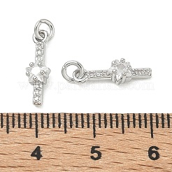 SHEGRACE Brass Micro Pave Cubic Zirconia Pendants&nbsp;XGRQ3D914-514P