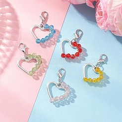 Alloy & Glass Pendant Decorations&nbsp;HJEW-JM04591