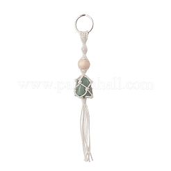 Cotton Thread Macrame Pouch Gemstone Tassel Keychain&nbsp;KEYC-JKC00469