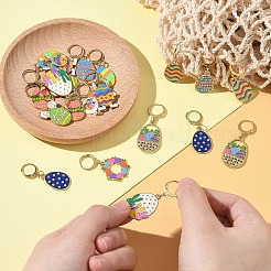 20Pcs 10 Styles Easter Alloy Enamel Pendant Decorations&nbsp;HJEW-YW00289