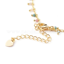 Natural Multicolor Tourmaline Charm Anklets&nbsp;AJEW-AN00399