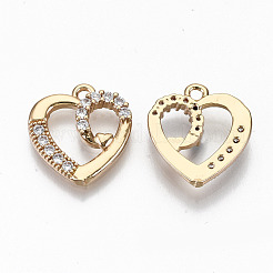 Brass Micro Pave Cubic Zirconia Pendants&nbsp;KK-S359-057-RS