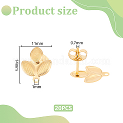 20Pcs 304 Stainless Steel Stud Earring Findings&nbsp;STAS-UN0058-18