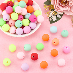 80Pcs Rubberized Style Opaque Acrylic Beads&nbsp;MACR-SP0001-64