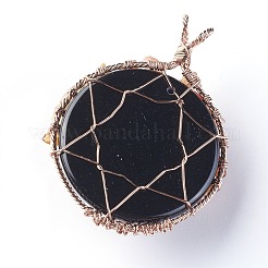 Natural Obsidian & Carnelian Big Pendants&nbsp;G-G771-B02