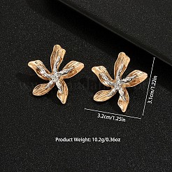 Two Tone Alloy Stud Earrings for Women&nbsp;WG3DB3F-01