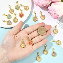 16Pcs 8 Style Alloy Enamel Pendant Decorations&nbsp;HJEW-YW00287
