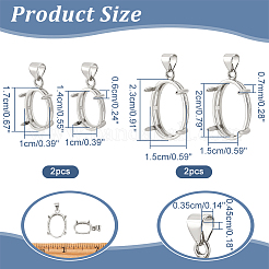 4Pcs 2 Styles Brass Basket Pendant Setting with Prongs Mounting&nbsp;KK-NB0003-16P