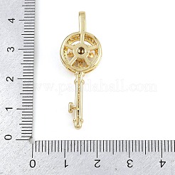 Brass Micro Pave Clear Cubic Zirconia Pendants&nbsp;KK-D409-21G