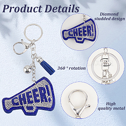 2Pcs Alloy Rhinestone Keychain&nbsp;KEYC-SP0001-17A