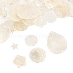 56Pcs 5 Styles Natural Capiz Shell Pendants&nbsp;SHEL-FS0001-08