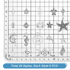 100Pcs 20 Styles Tibetan Style Alloy Pendants&nbsp;TIBEP-PH0001-78