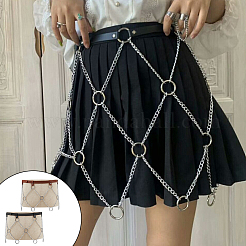 2Pcs 2 Colors Imitation Leather Chain Belt&nbsp;AJEW-WR0002-06