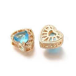 Rack Plating Brass Micro Pave Cubic Zirconia Beads&nbsp;KK-S399-08G-C