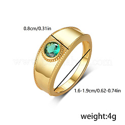Brass Pave Green Cubic Zirconia Finger Rings&nbsp;YY7956-2