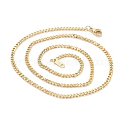 PVD Vacuum Plating 304 Stainless Steel Curb Chain Necklaces&nbsp;NJEW-I248-14G