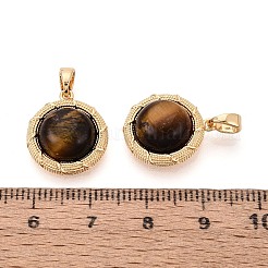 Natural Tiger Eye Pendants&nbsp;KK-N287-21G