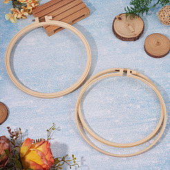 2Pcs Plastic Imitation Bamboo Cross Stitch Embroidery Hoops&nbsp;FIND-TADJ0001-03