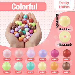 120Pcs 12 Colors Opaque Acrylic Beads&nbsp;MACR-TA0001-31