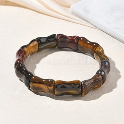 Bamboo Natural Tiger Eye Beads Stretch Bracelets for Women Men&nbsp;BJEW-K304-01I