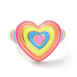 Brass Enamel Cuff Rings&nbsp;RJEW-P023-21G-E
