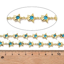 Brass Glass Link Chains&nbsp;CHC-R001-06G-03