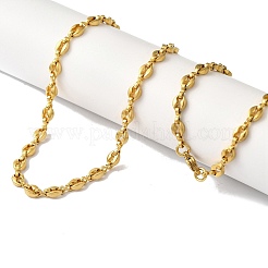 Ion Plating(IP) 304 Stainless Steel Coffee Bean Chain Necklaces for Women or Men&nbsp;NJEW-A029-01B-G