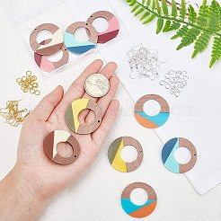 DIY Walnut Wooden Dangle Earring Making Kits&nbsp;DIY-OC0006-62