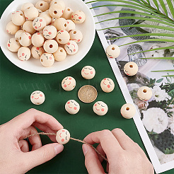 50Pcs Natural Wood European Beads&nbsp;WOOD-OC0003-60