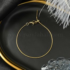 Brass Box Chain Bracelets for Women&nbsp;BJEW-G735-15G-02
