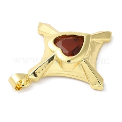 Real 18K Gold Plated Rack Plating Brass Micro Pave Cubic Zirconia Pendants&nbsp;KK-F854-14G